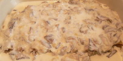 каннелони с фаршем и грибами