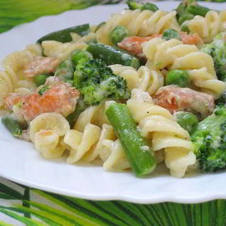 Макароны с грибами овощами сыром