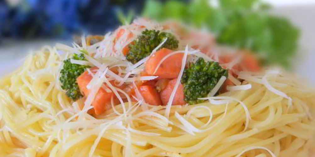 Рецепт макароны с колбасой и брокколи