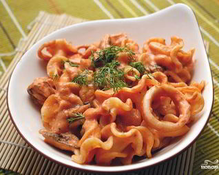 Макароны с морепродуктами