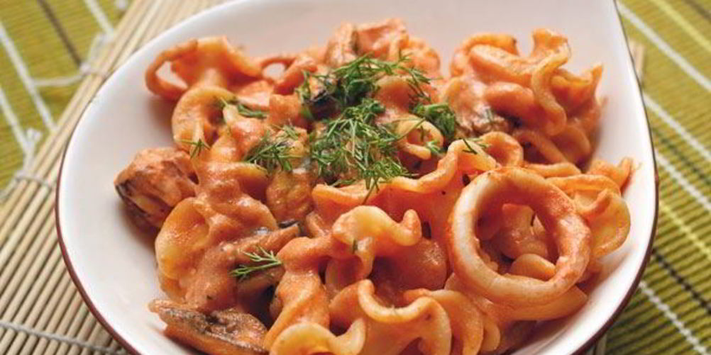 Рецепт макароны с морепродуктами