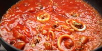 макароны с морепродуктами