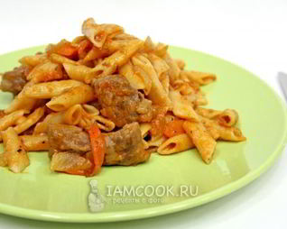 Макароны с мясом в мультиварке