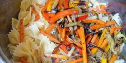 макароны с овощами