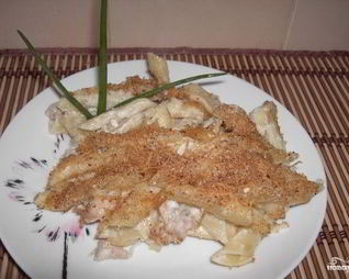 Макароны со свининой в духовке