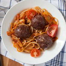 Рецепт Митболы со спагетти в томатном соусе