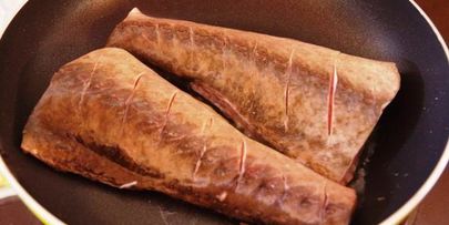 осетр жаренный и паста с тыквой по-итальянски