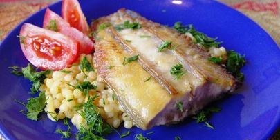 осетр жаренный и паста с тыквой по-итальянски