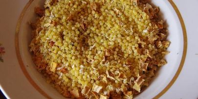 осетр жаренный и паста с тыквой по-итальянски