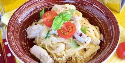 паста карбонара с курицей по-итальянски