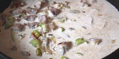 паста с индейкой в сливочном соусе