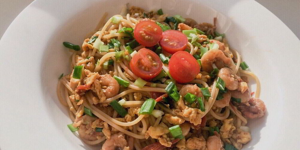 Рецепт пасты с креветками и томатами