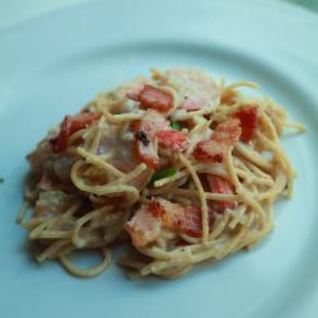 Паста с креветками в сливочном соусе