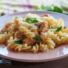 Рецепт Паста с лососем в сливочном соусе