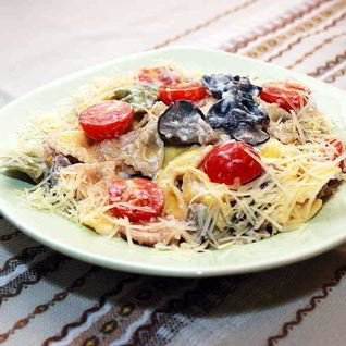 Паста с вешенками