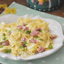 Рецепт Пасты с ветчиного в сливочнома соусе