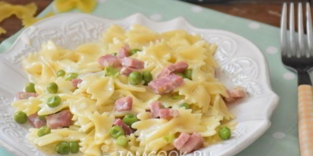 Рецепт паста с ветчиной в сливочном соусе