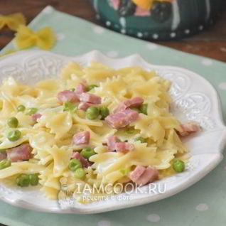 Паста с ветчиной в сливочном соусе