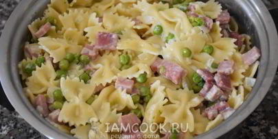 паста с ветчиной в сливочном соусе