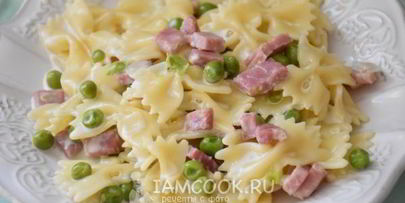 паста с ветчиной в сливочном соусе