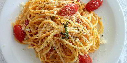 паста с жареными помидорами