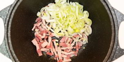 спагетти с беконом