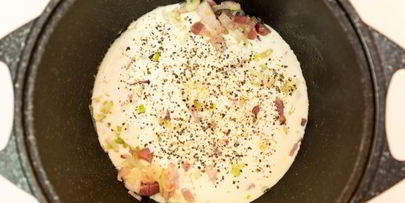 спагетти с беконом