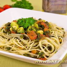 Рецепт Спагетти с кабачками и шпинатом