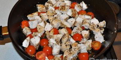 спагетти с курицей