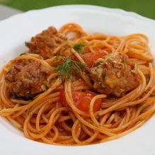 Рецепт Спагетти с шариками из тунца