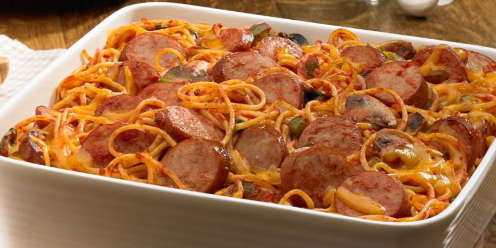 Рецепт спагетти с сосиской