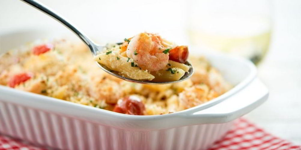 Рецепт запеченная паста с креветками