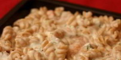 запеченная паста с сыром фета и креветками