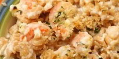 запеченная паста с сыром фета и креветками