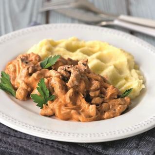 Бефстроганов из свиной вырезки