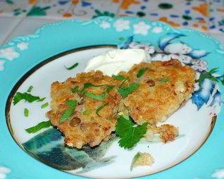 Биточки из риса, перловки и чечевицы