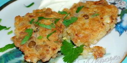 биточки из риса, перловки и чечевицы