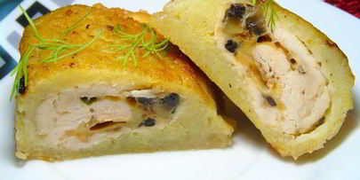 фаршированные грудки в картофельной шубе