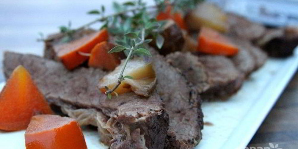 Рецепт говядина, тушенная с хурмой