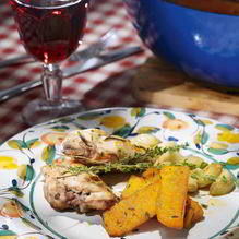 Рецепт Кролик с тыквой в апельсиновом соусе