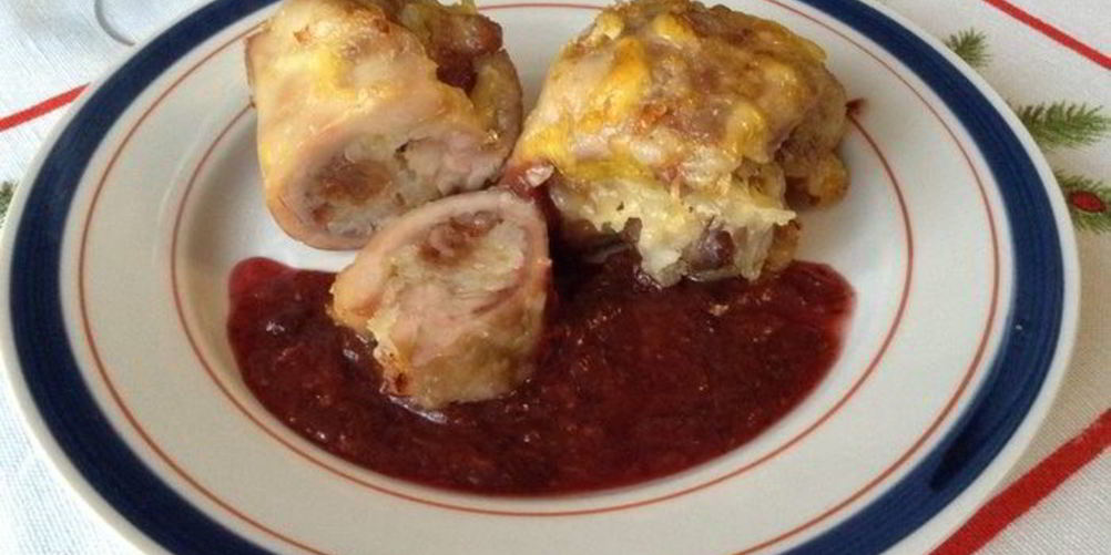 Рецепт куриные бедрышки, фаршированные рисом, сыром и изюмом