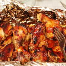 Рецепт Куриные крылья в ткемалево-медовом маринаде