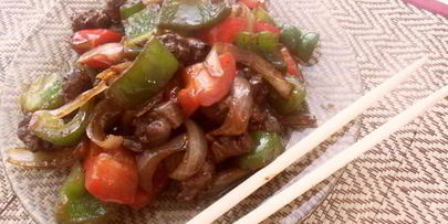 куриные сердечки с овощами по-китайски