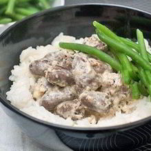 Рецепт Куриные сердечки, тушеные в сметане