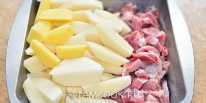 куриные желудки в духовке с картошкой