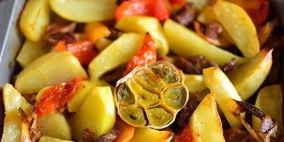 куриные желудки в духовке с картошкой