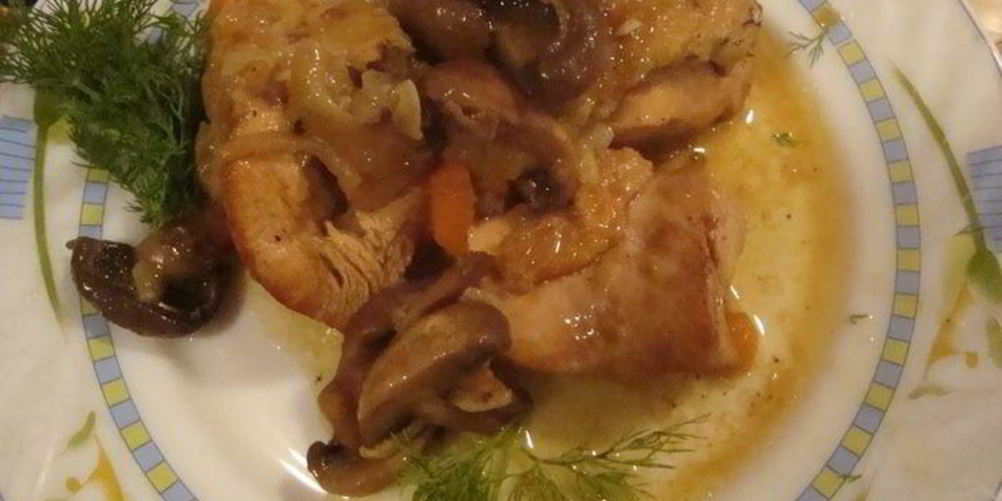 Рецепт курица с грибами в ананасовом соусе