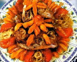 Курица, тушенная с курагой