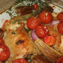 Рецепт Курочка, запеченная с овощами