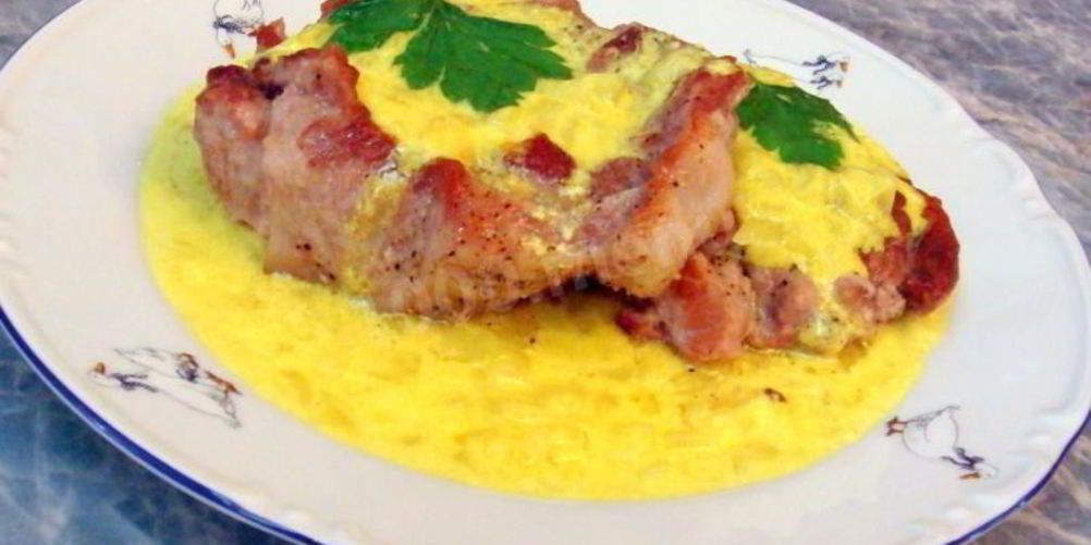 Рецепт мясо под шафрановым соусом